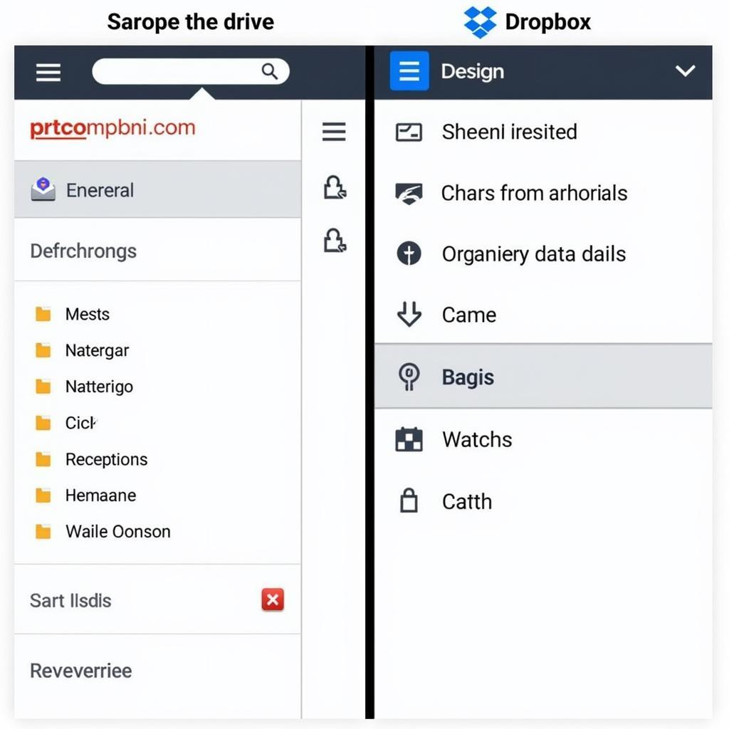 So sánh giao diện giữa Amazon Drive và Dropbox