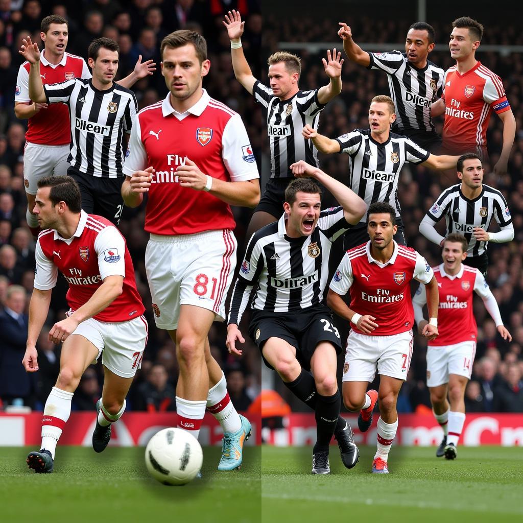 Khoảnh khắc đáng nhớ trong trận đấu giữa Arsenal và Newcastle United