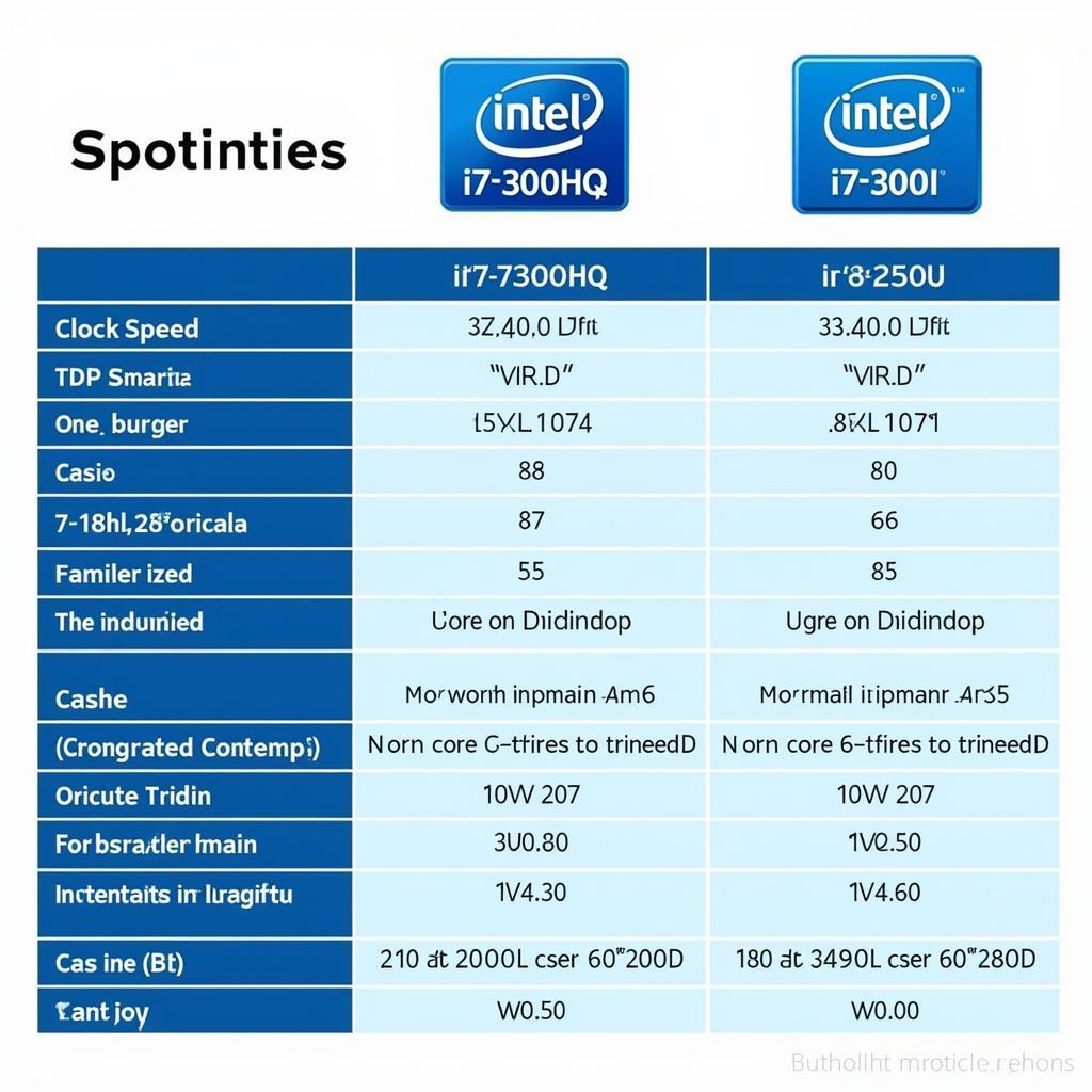 Biểu đồ so sánh i5 7300HQ và i5 8250U