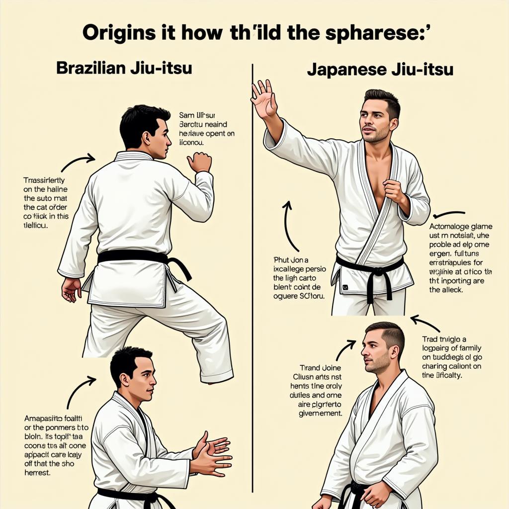 So sánh nguồn gốc BJJ và Japanese Jiu Jitsu