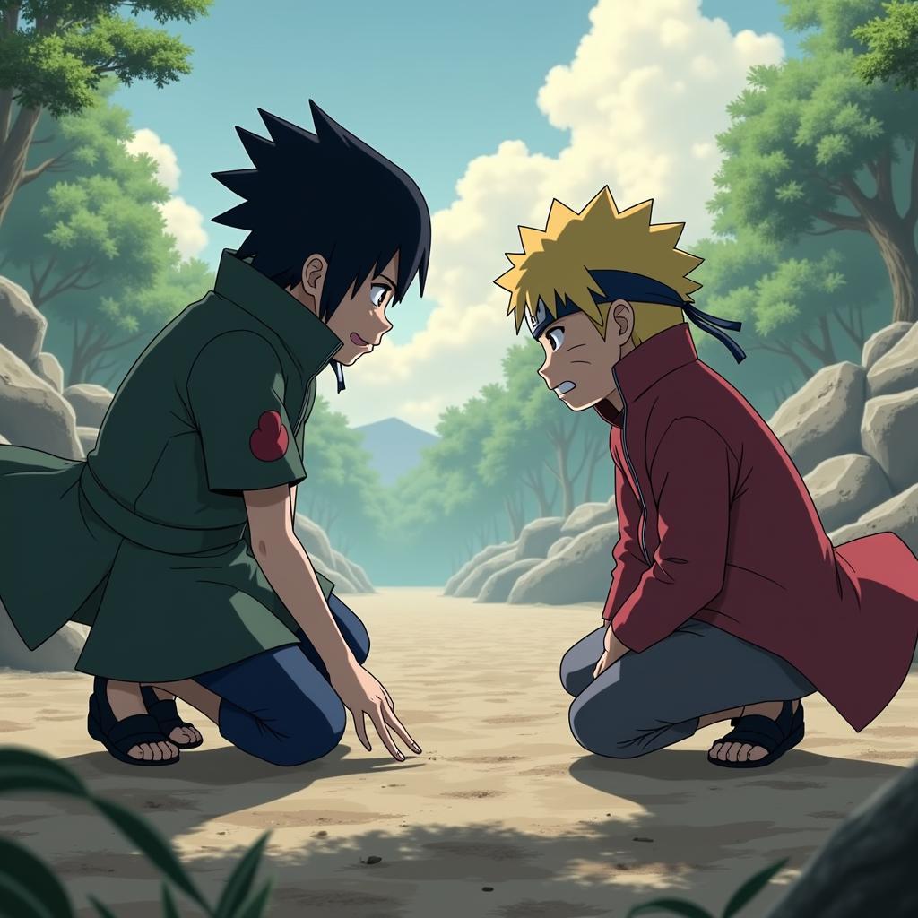 Boruto và Sasuke đối đầu trong một trận chiến căng thẳng