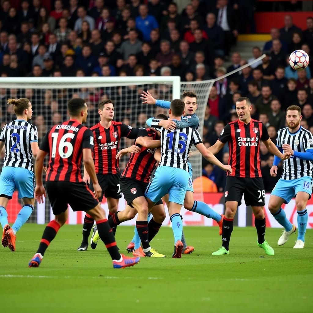 Bournemouth phòng ngự chặt chẽ trước sức tấn công của Newcastle