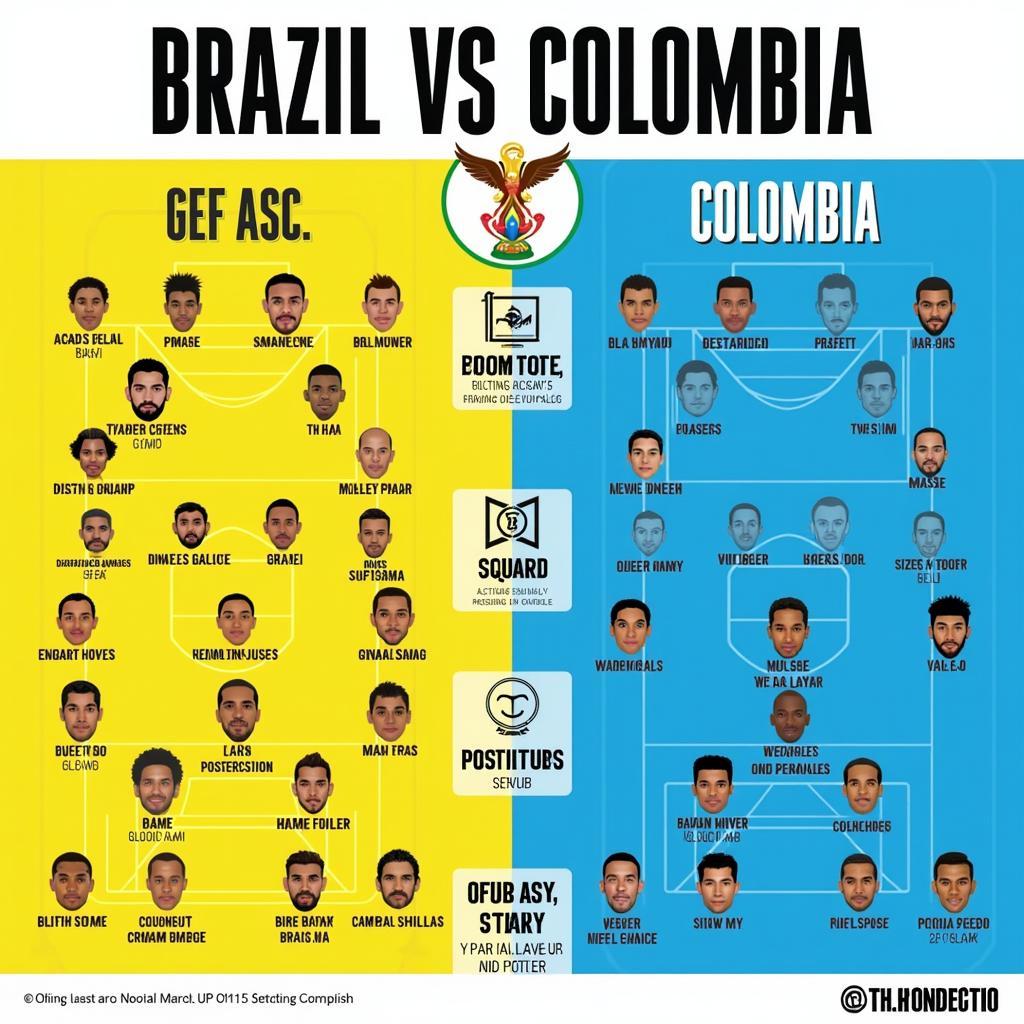 So sánh lực lượng Brazil và Colombia