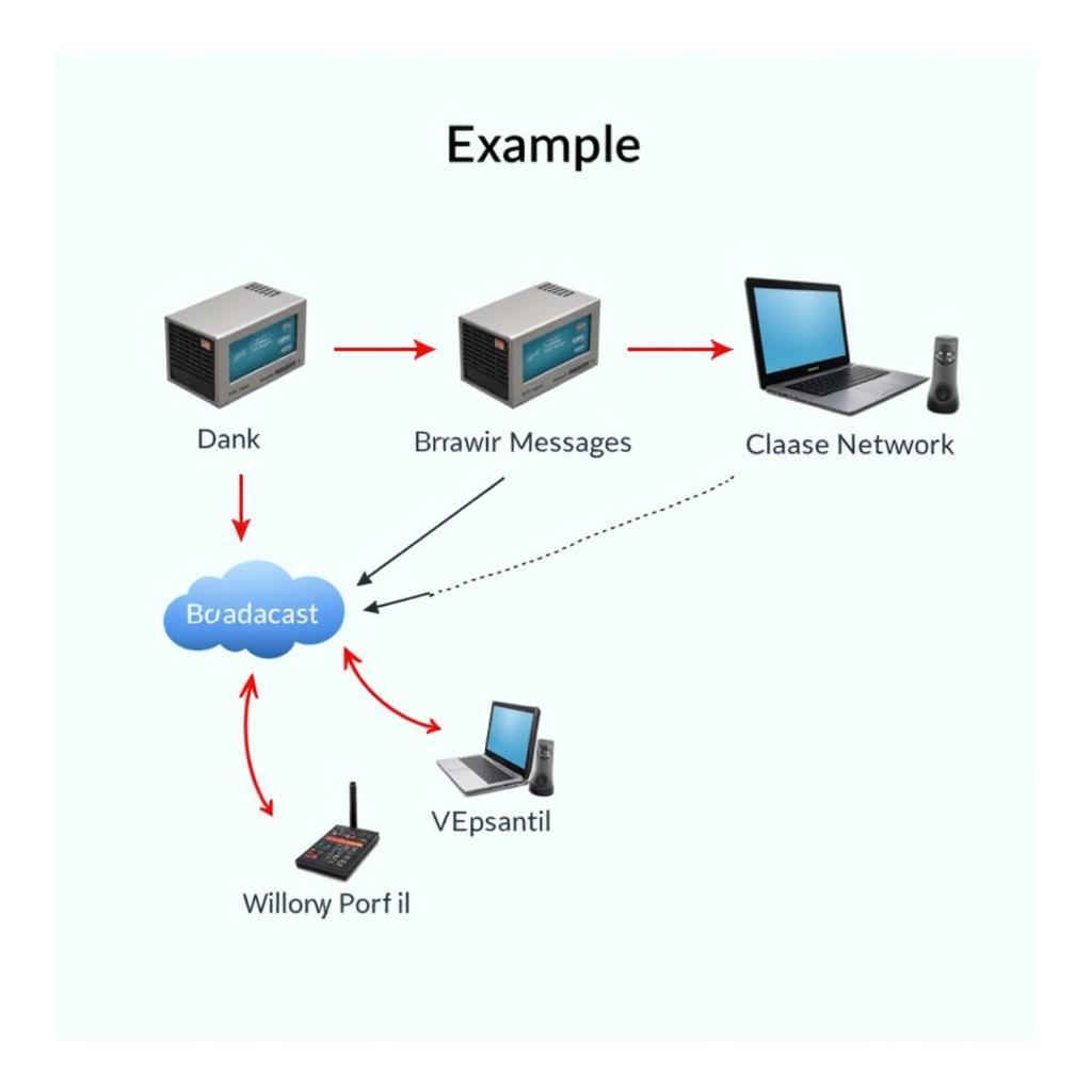 Ví dụ về Broadcast trong mạng LAN