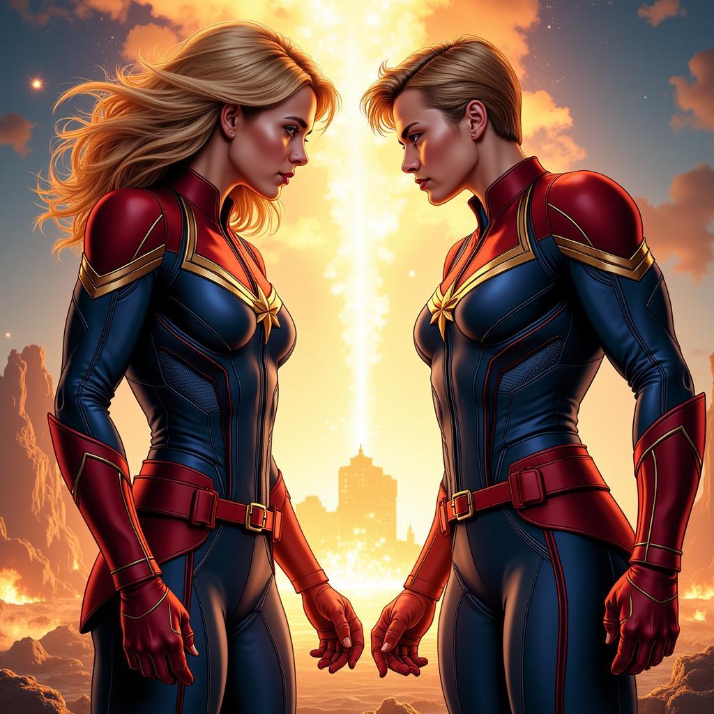 Cuộc đối đầu giữa hai phiên bản Captain Marvel