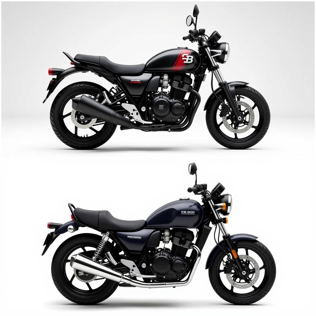 So sánh thiết kế CB300R và Rebel 300