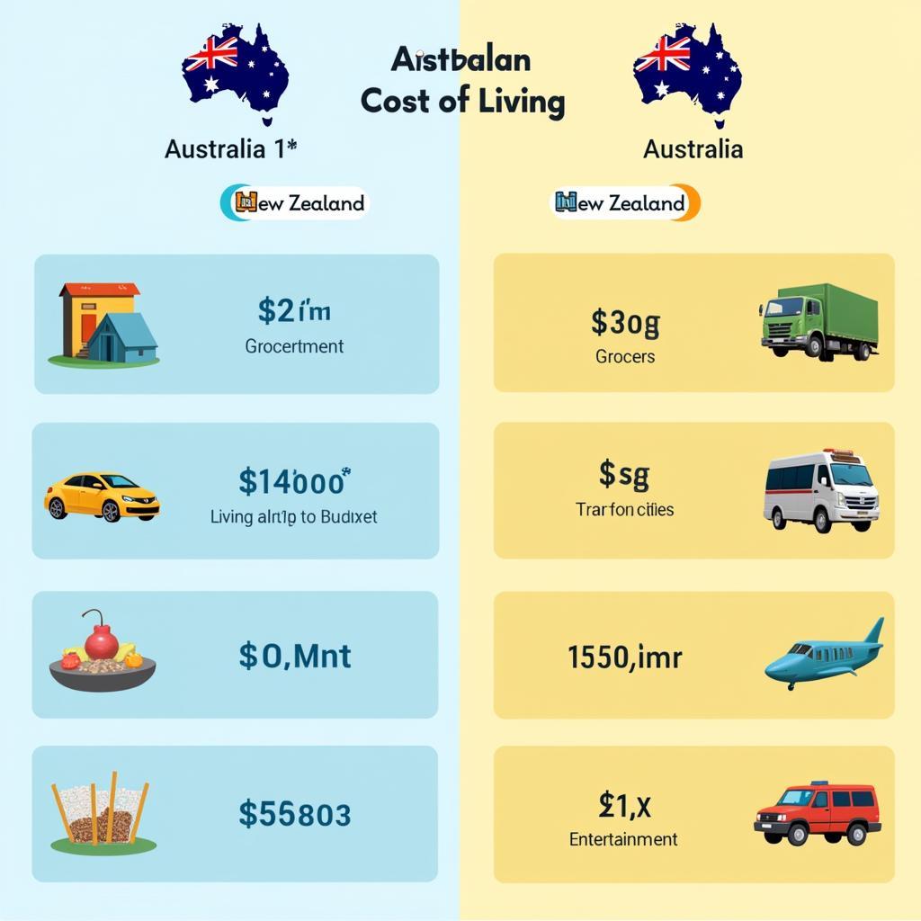 So sánh chi phí sinh hoạt giữa New Zealand và Australia