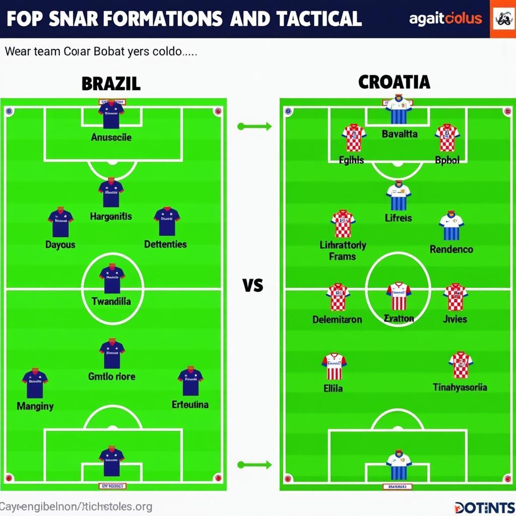 Chiến thuật và đội hình dự kiến của Brazil và Croatia