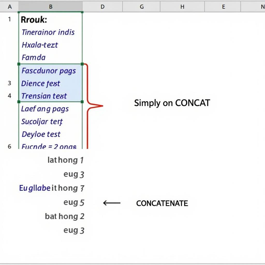 Ví dụ về hàm CONCAT trong Excel