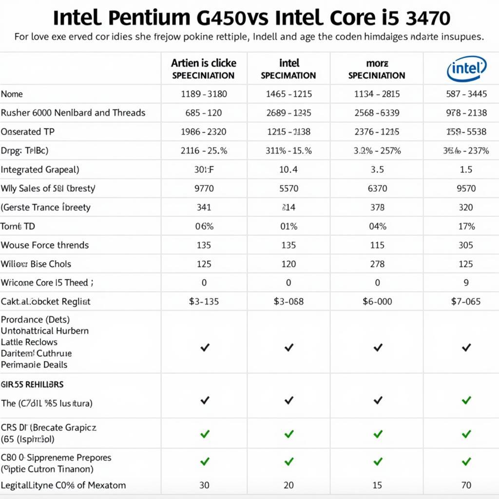 Bảng so sánh chi tiết CPU G4560 và i5 3470