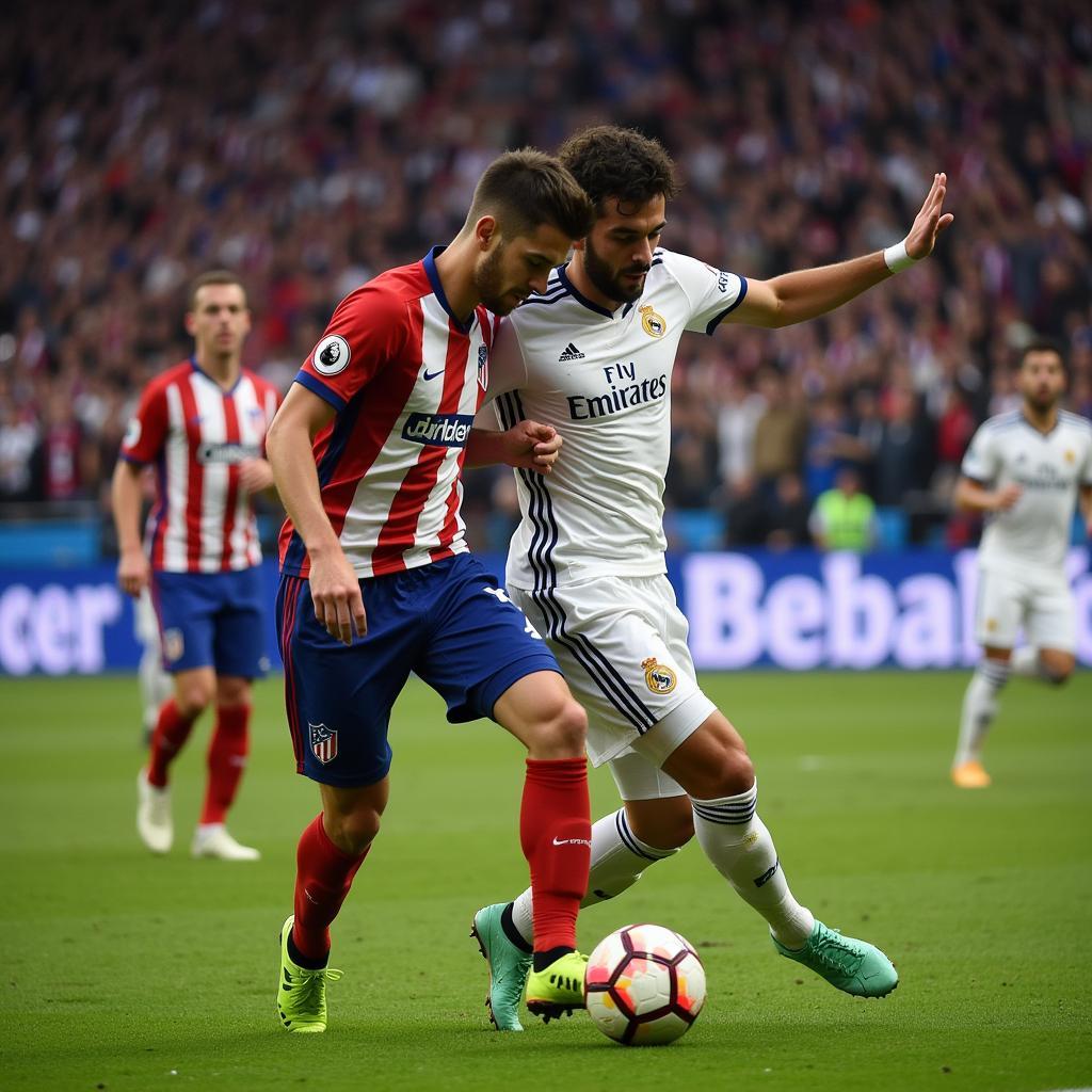 Trận derby Madrid giữa Atletico B và Real B