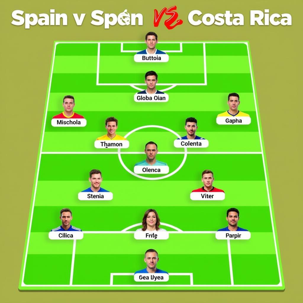 Đội hình dự kiến Tây Ban Nha vs Costa Rica