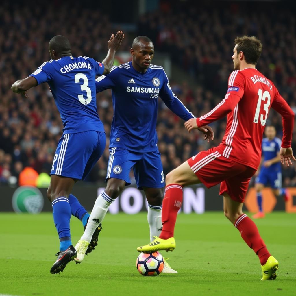 Drogba thực hiện quả penalty quyết định trong trận chung kết Champions League 2012 tại Allianz Arena.