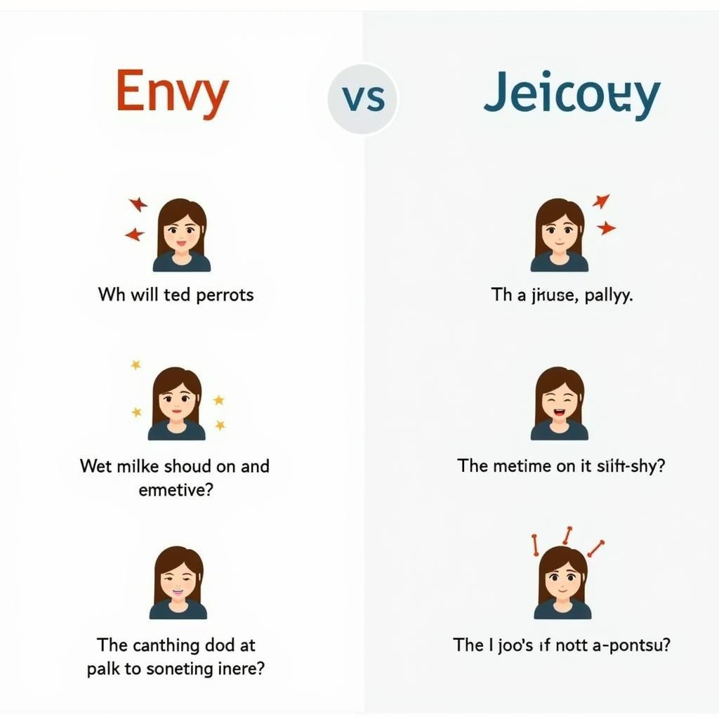 Hình ảnh so sánh envy và jealousy