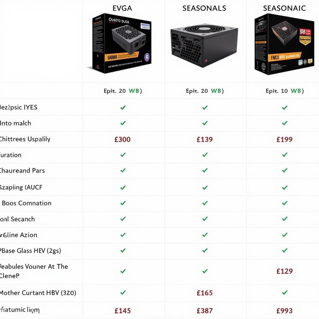 So sánh giá cả giữa EVGA và Seasonic