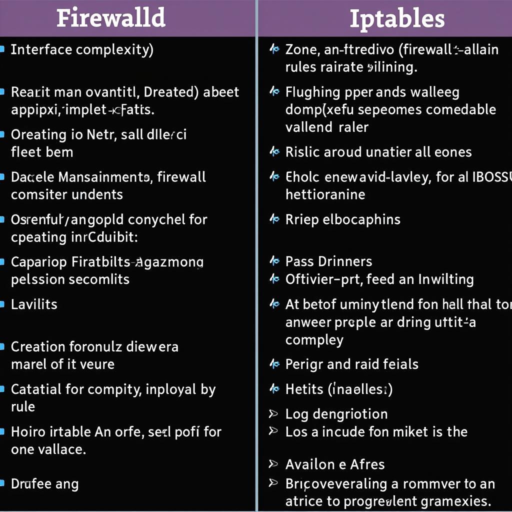 Bảng so sánh Firewalld và Iptables trên CentOS 7