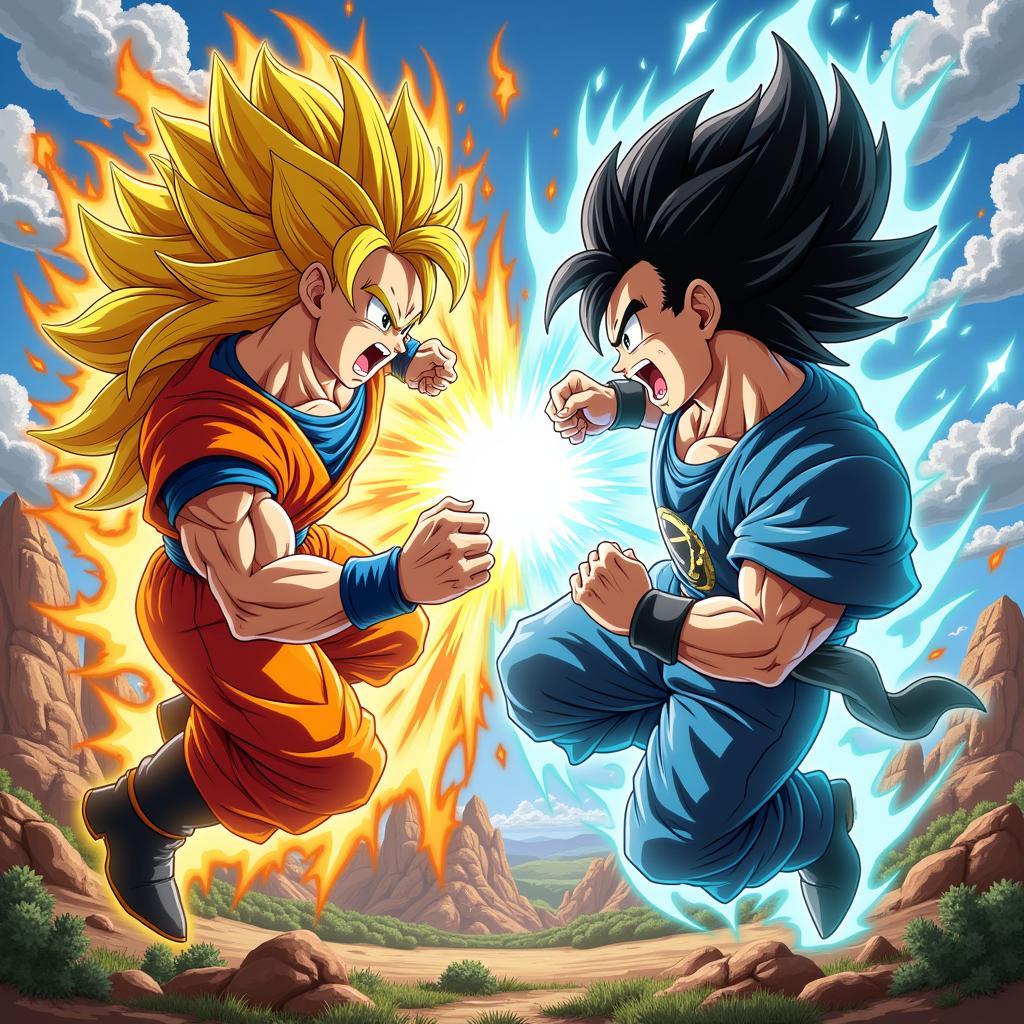 Gogeta và Broly trong trận chiến kinh điển