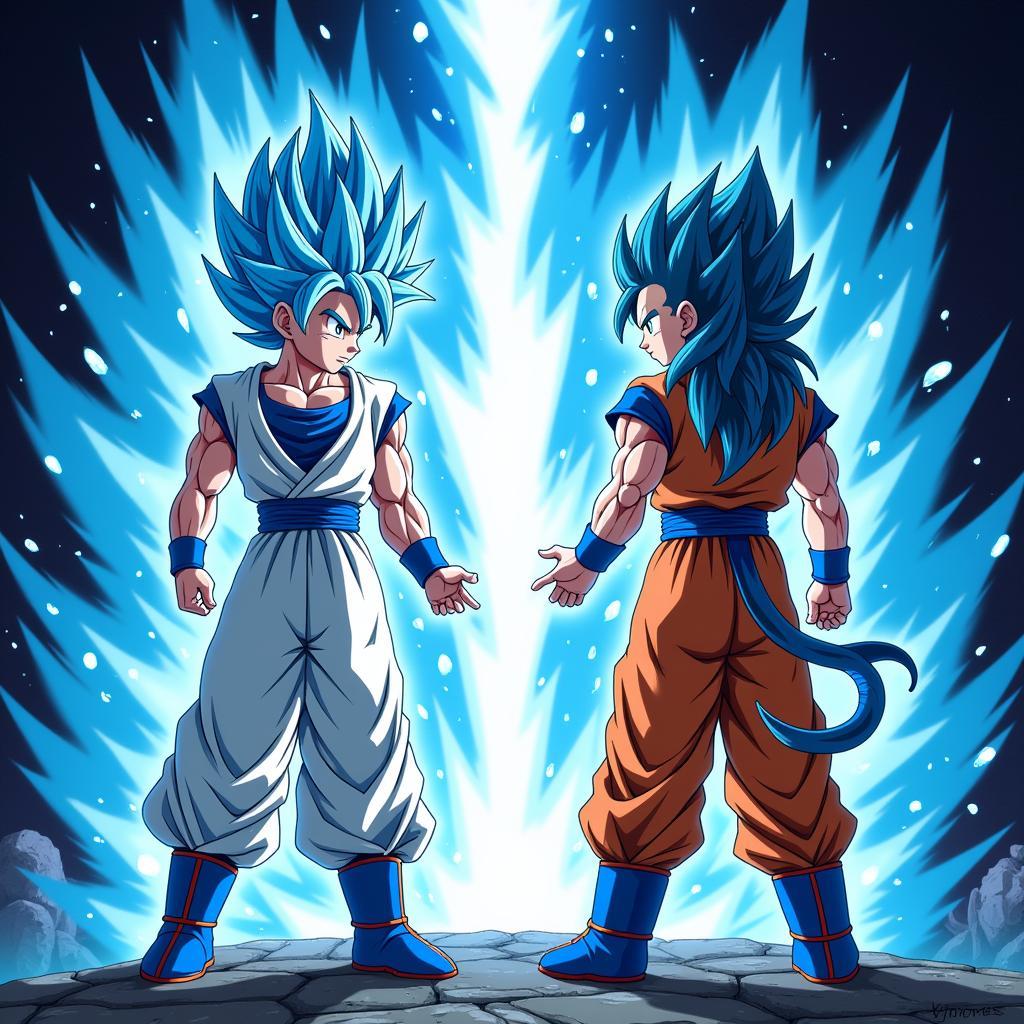 Goku và Vegeta hợp nhất thành Vegito Blue