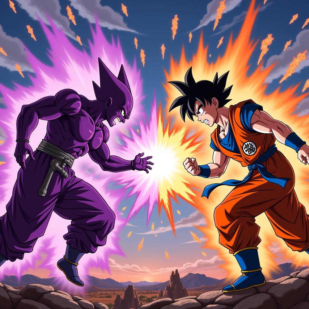 Goku đối đầu Beerus Thần Hủy Diệt