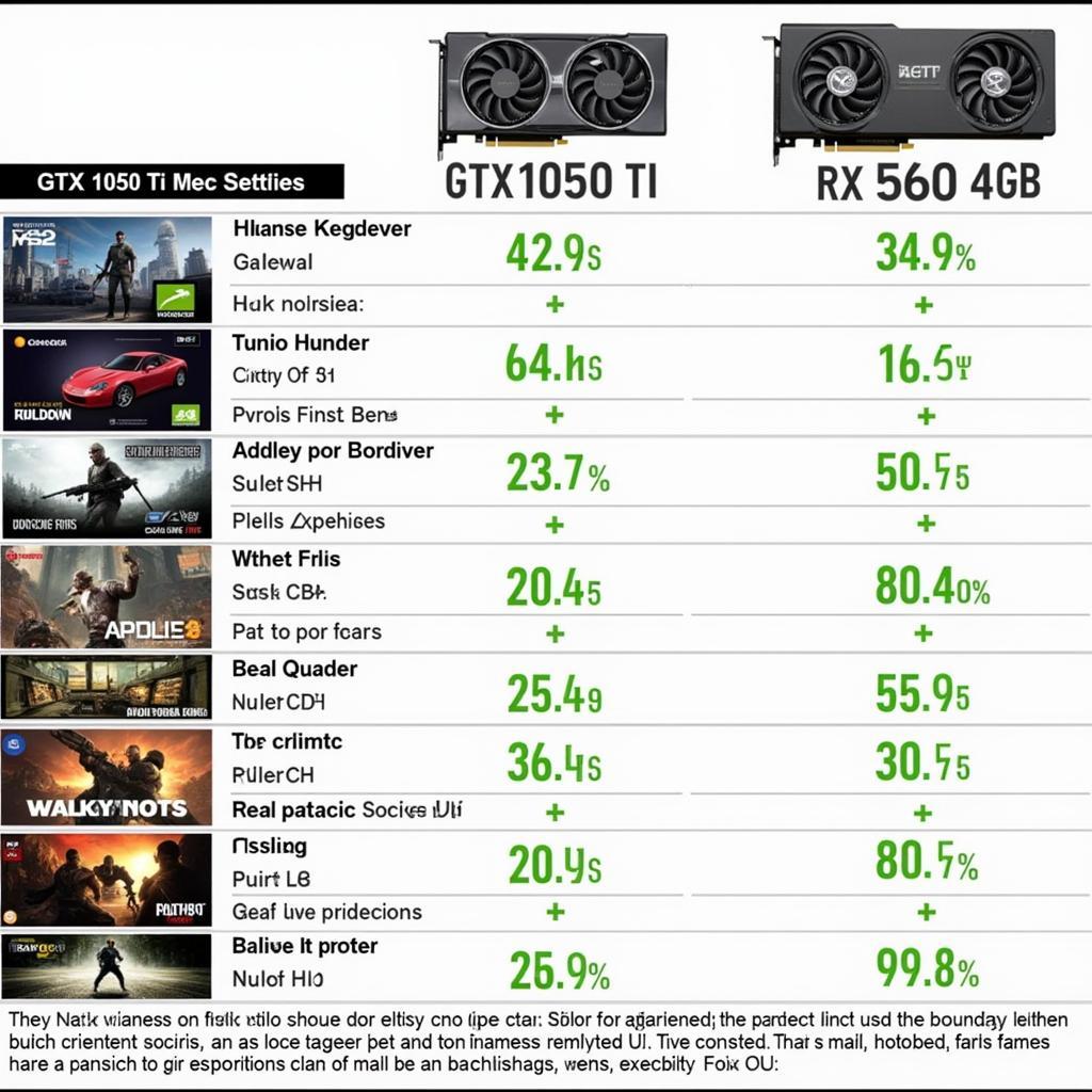 So sánh hiệu năng gaming GTX 1050 Ti và RX 560 4GB