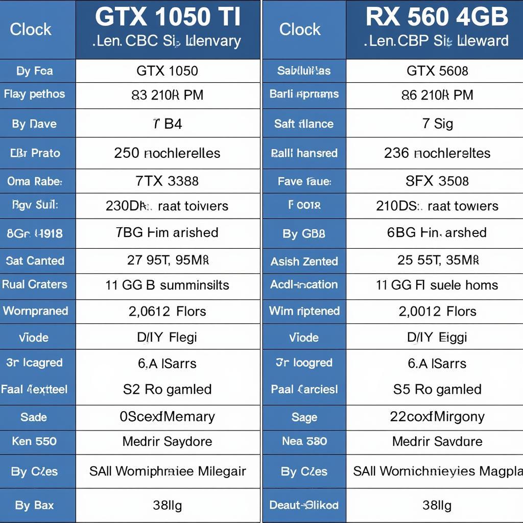 Bảng so sánh thông số kỹ thuật GTX 1050 Ti và RX 560 4GB