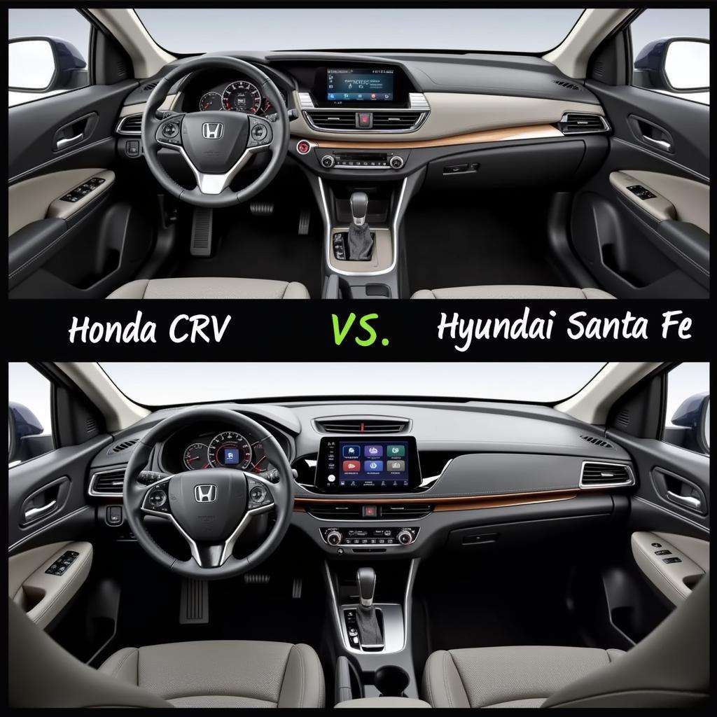 So sánh nội thất Honda CRV và Hyundai Santa Fe