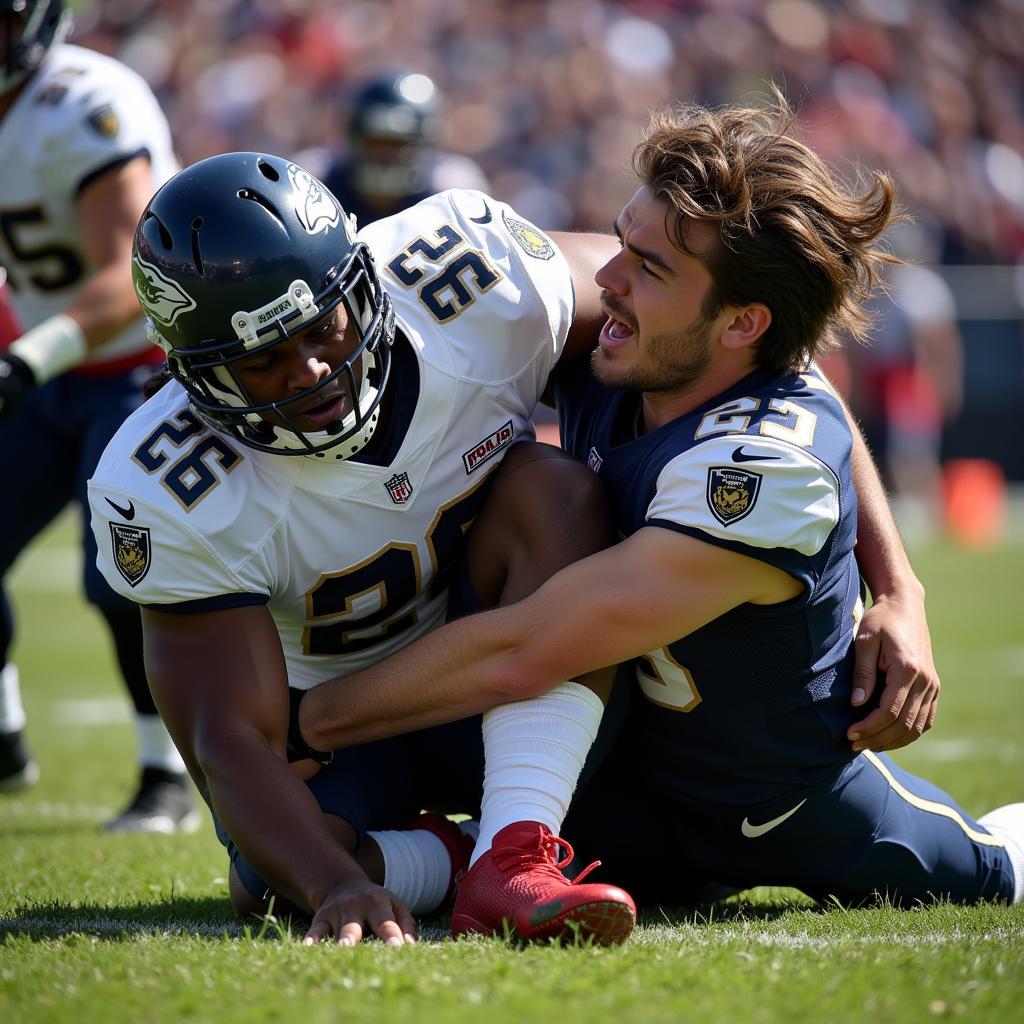 Injured vs Wounded: Football Tackle Scene