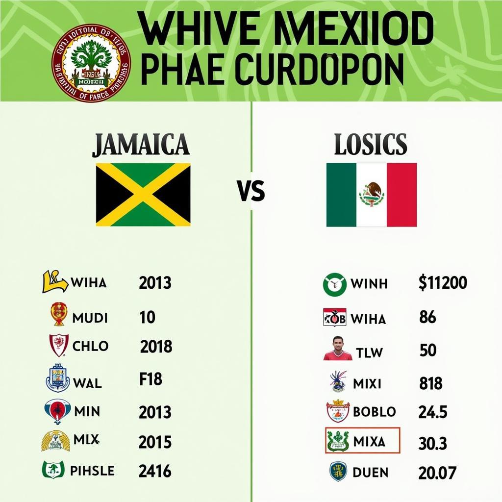 Lịch sử đối đầu giữa Jamaica và Mexico