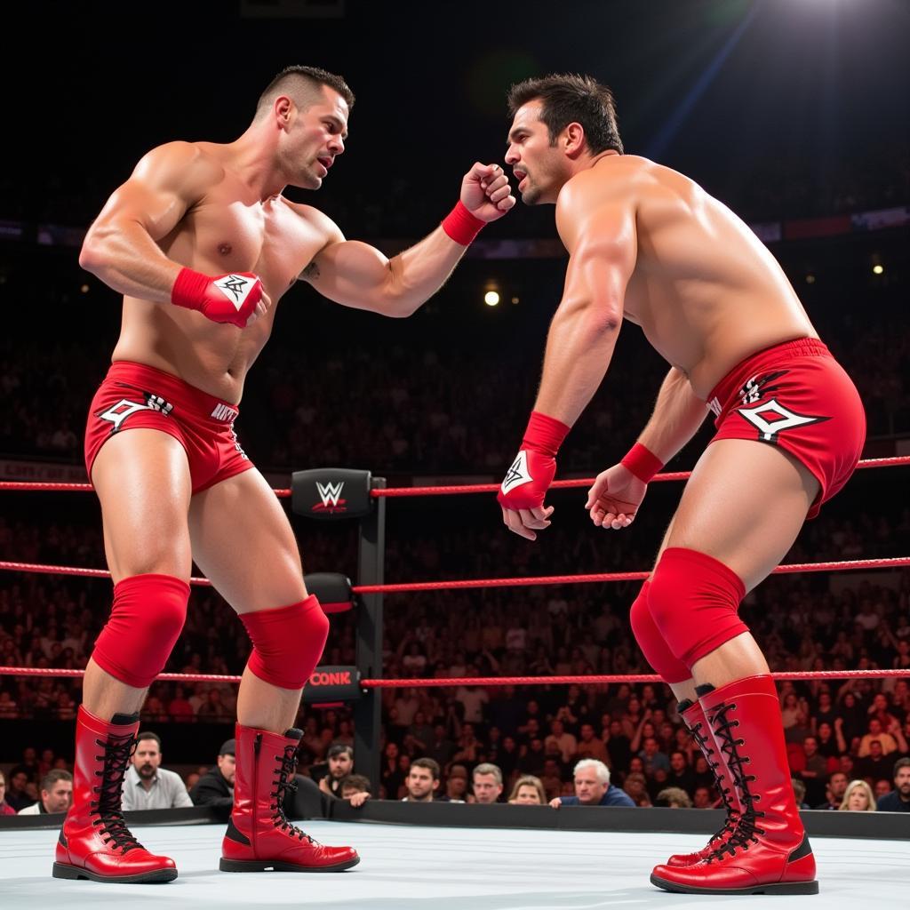 John Cena và Rusev trong trận đấu tại Extreme Rules