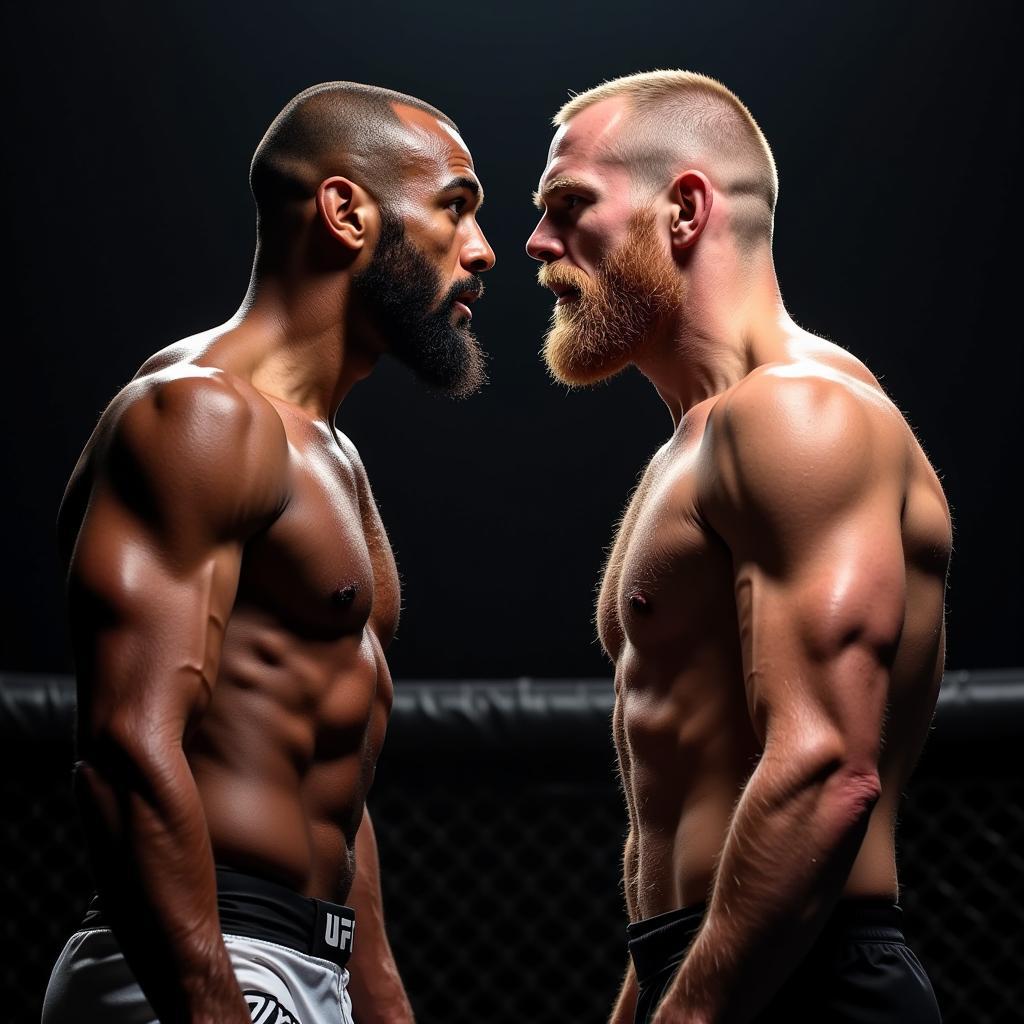 Jon Jones và Alexander Gustafsson đối đầu