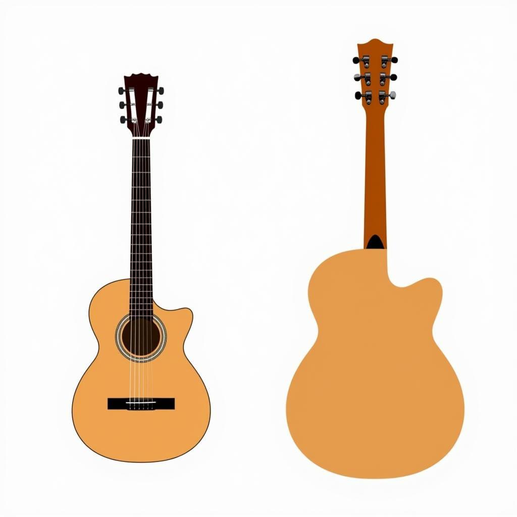 So sánh kích thước giữa đàn guitar concert và dreadnought