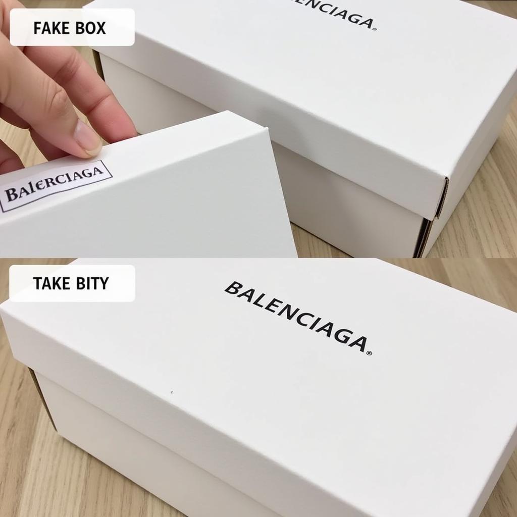 Kiểm tra hộp Balenciaga Triple S real vs fake white