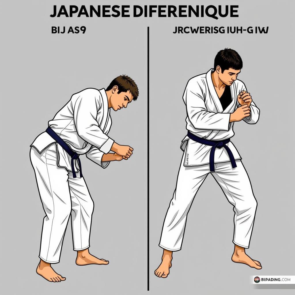 Hình ảnh minh họa kỹ thuật BJJ và Japanese Jiu Jitsu