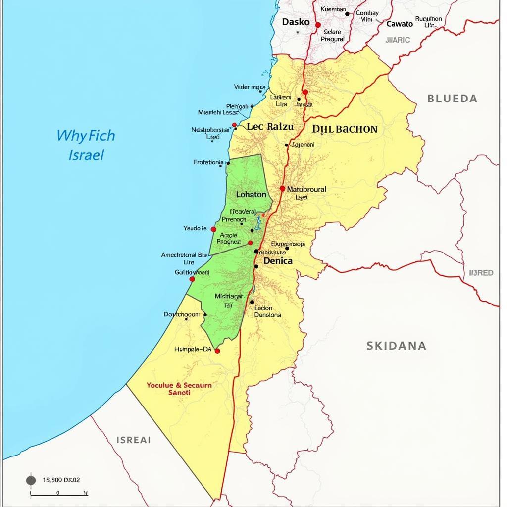 Bản đồ Địa chính trị Lebanon và Israel