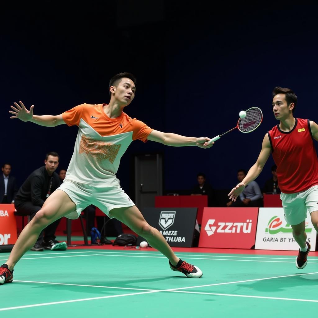 Lee Chong Wei và Peter Gade trong một trận đấu kinh điển