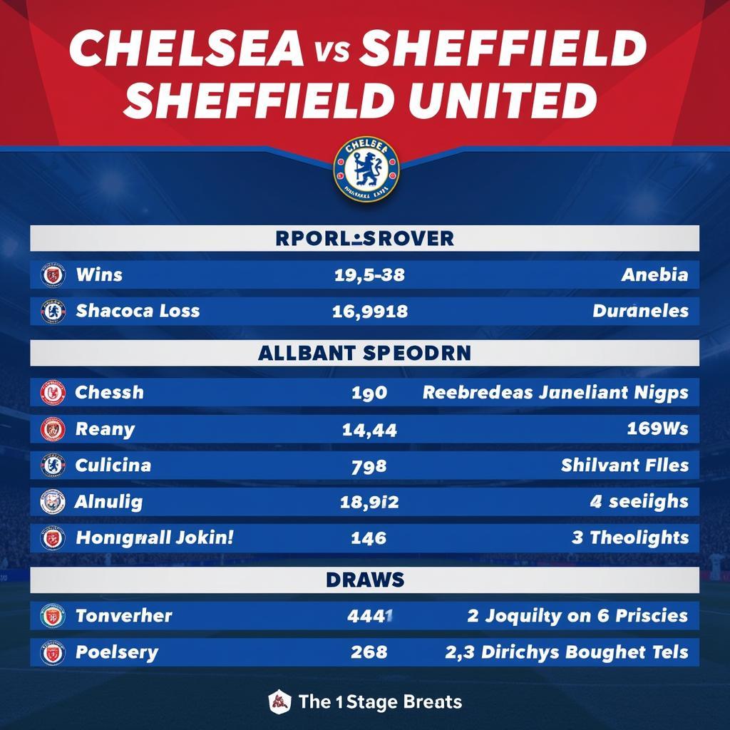 Lịch sử đối đầu Chelsea và Sheffield United