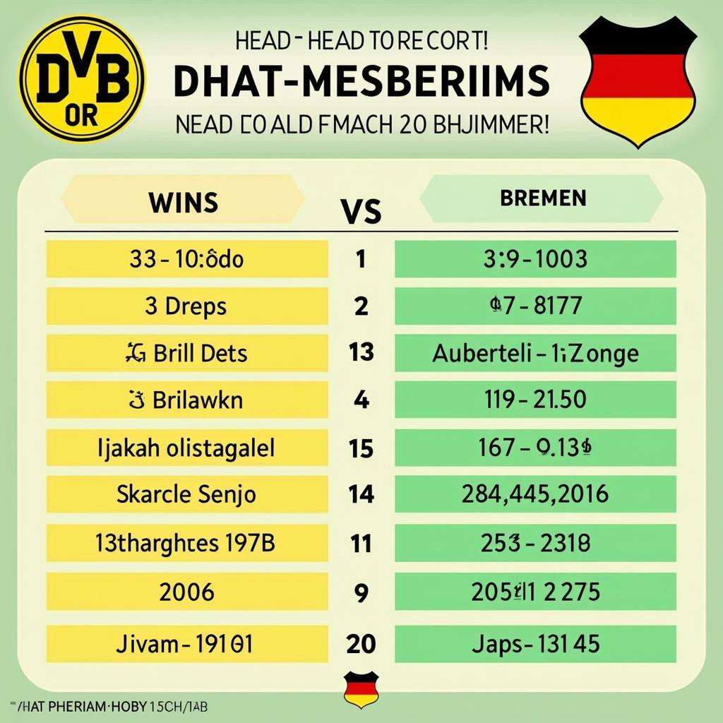 Lịch sử đối đầu Dortmund vs Bremen