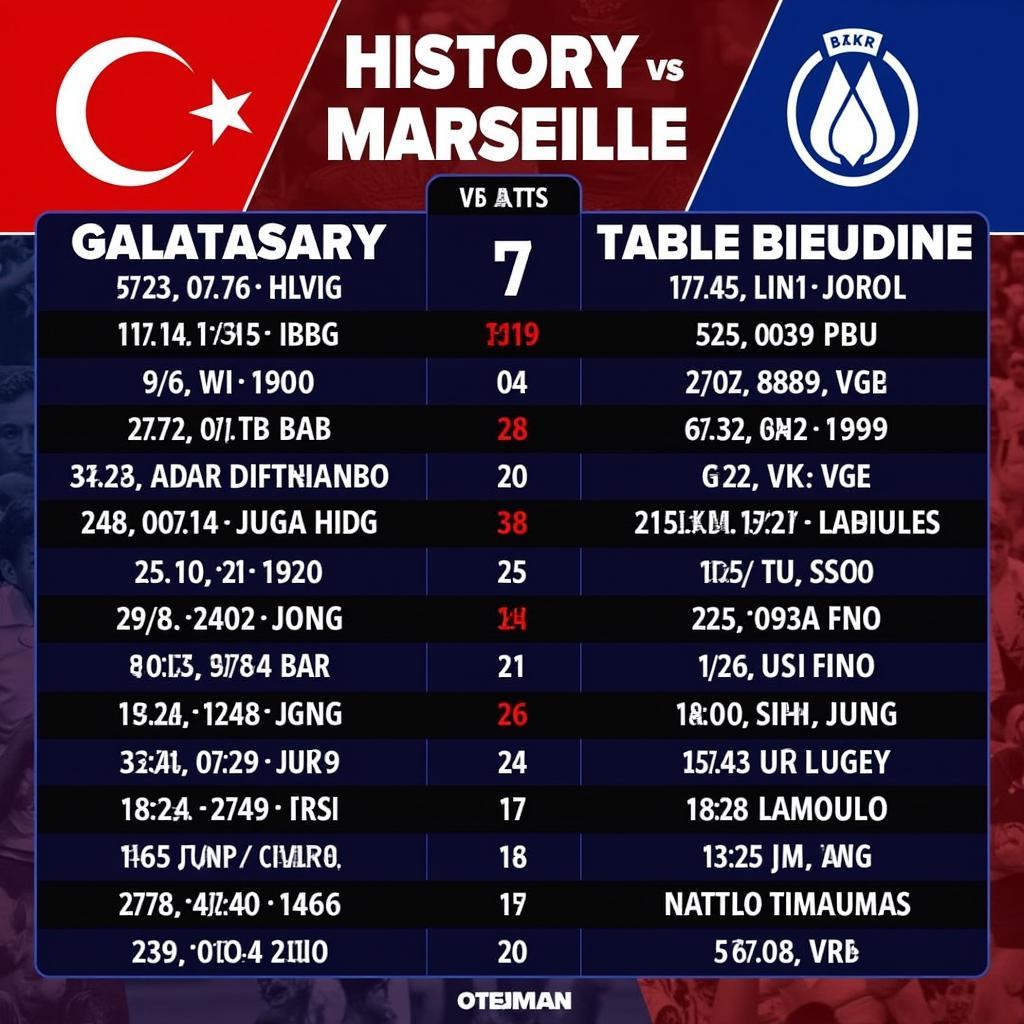 Lịch sử đối đầu giữa Galatasaray và Marseille