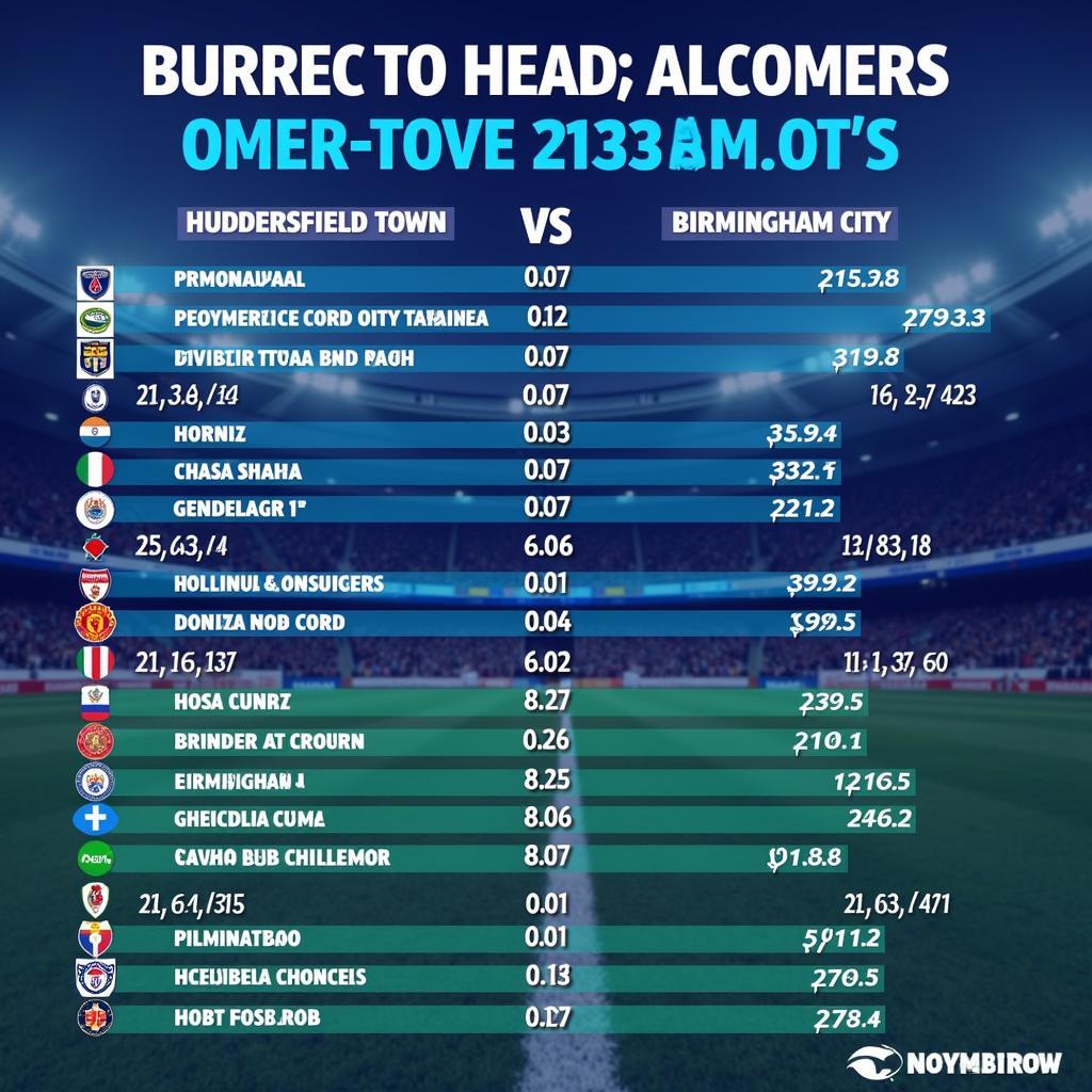 Lịch sử đối đầu giữa Huddersfield Town và Birmingham City