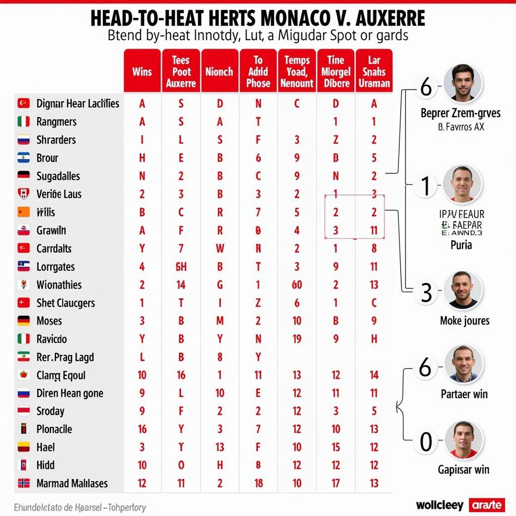 Lịch sử đối đầu giữa Monaco và Auxerre