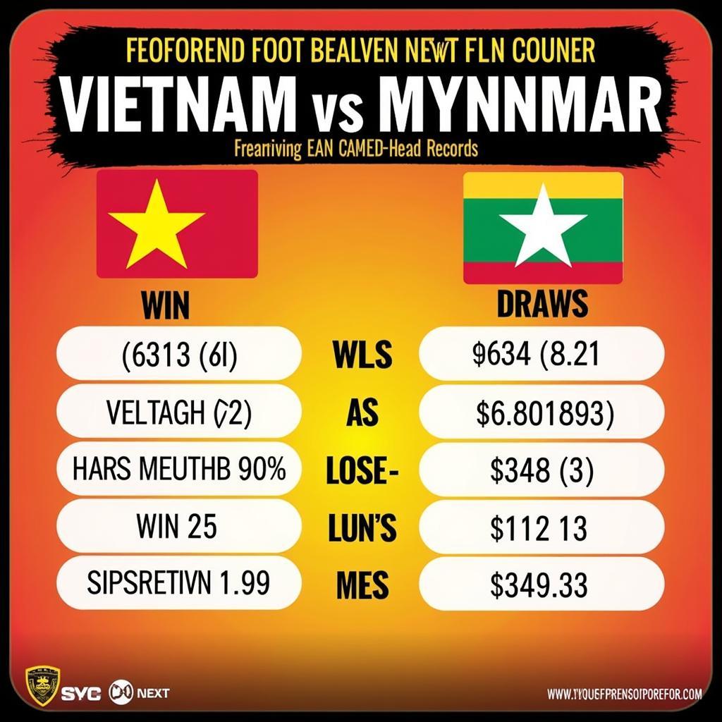 Lịch sử Đối đầu Việt Nam vs Myanmar tại Seagame 32