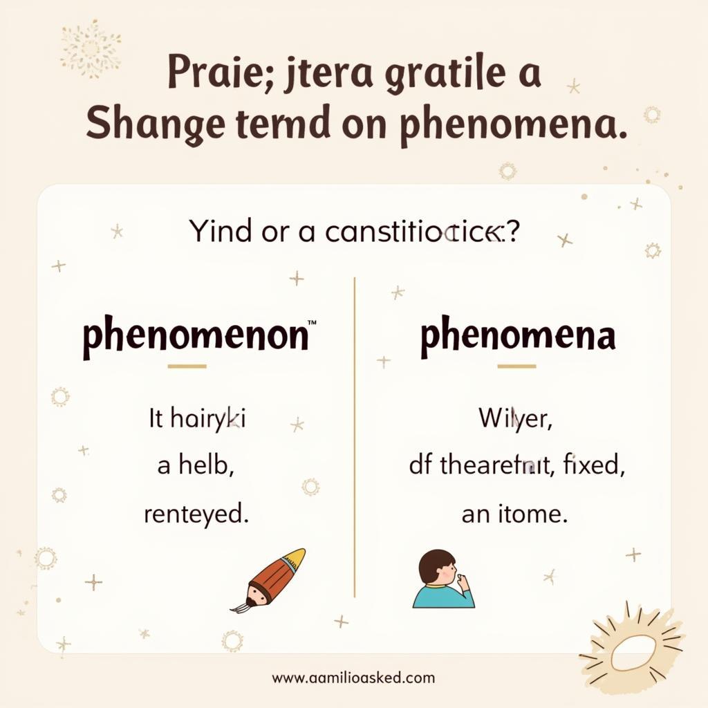 Luyện tập sử dụng phenomenon và phenomena