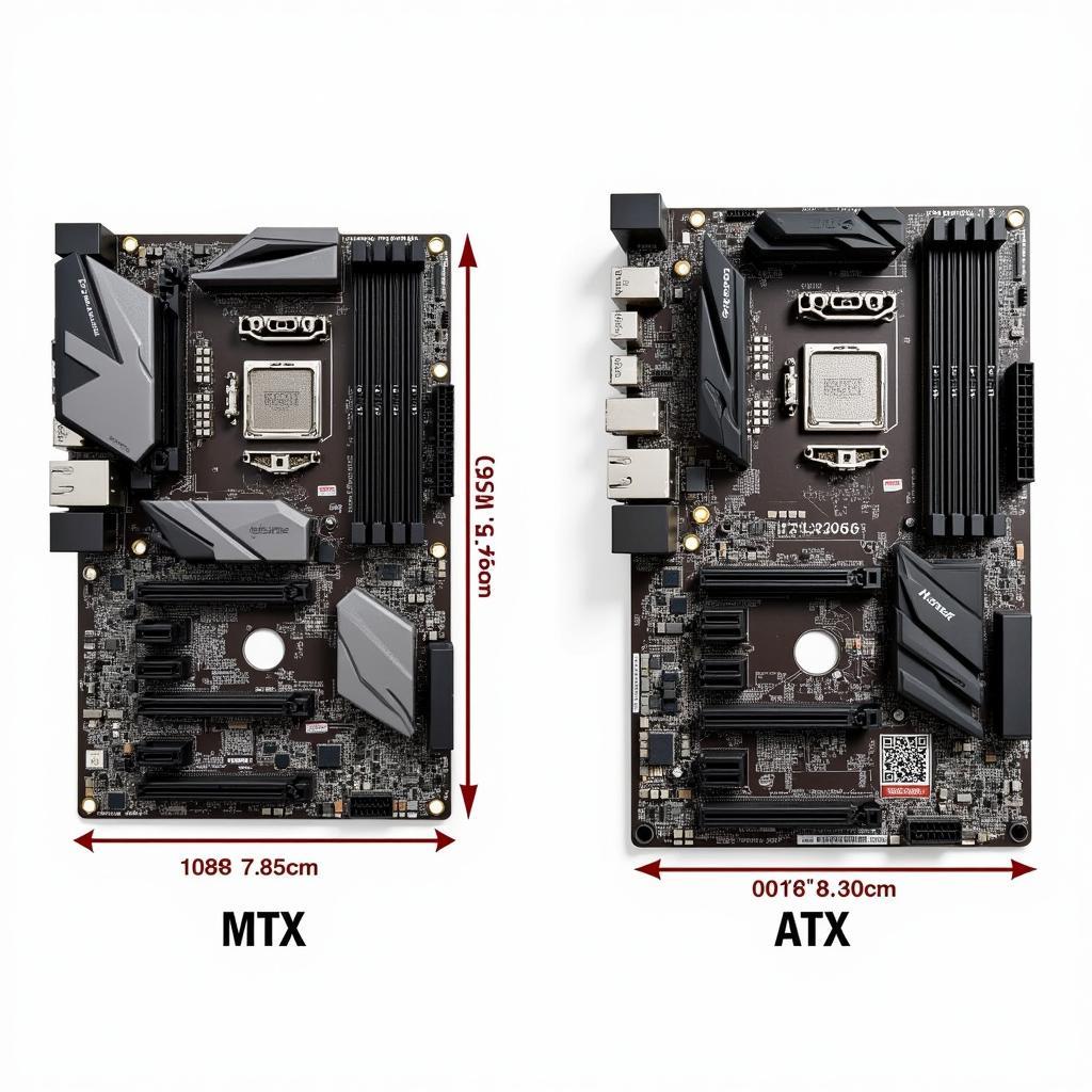 So sánh kích thước mainboard mATX và ATX