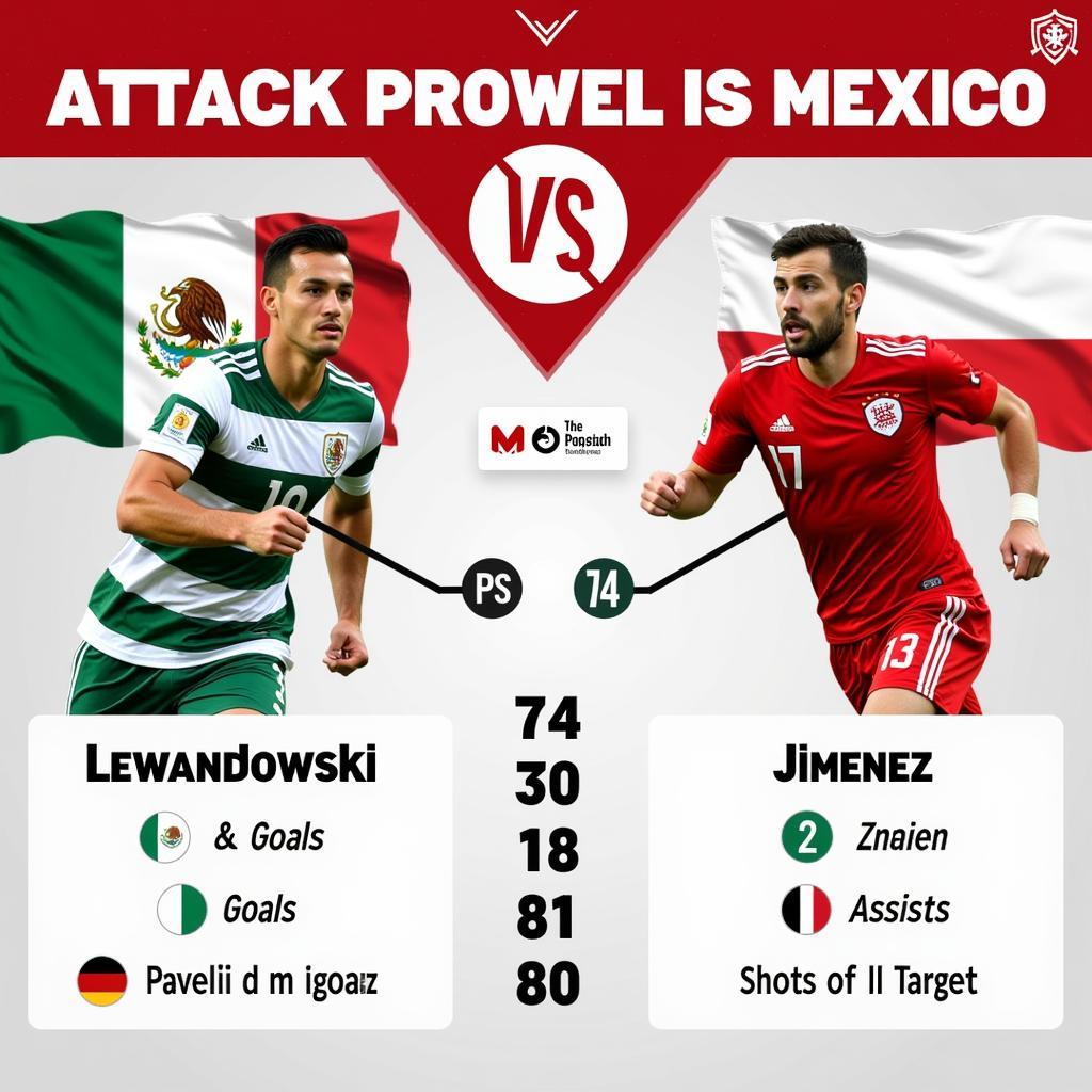 So sánh hàng công Mexico vs Ba Lan