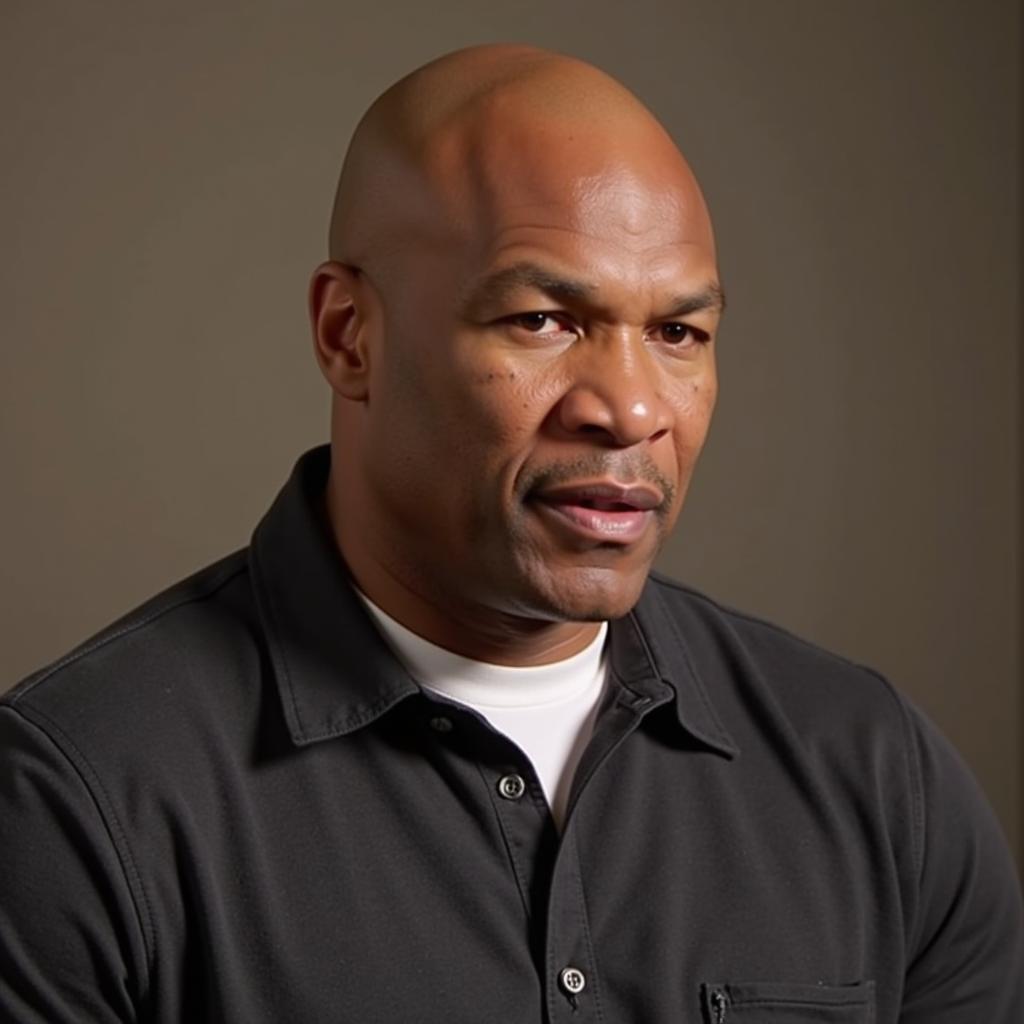 Mike Tyson trong một cuộc phỏng vấn, chia sẻ về cuộc sống và sự nghiệp.