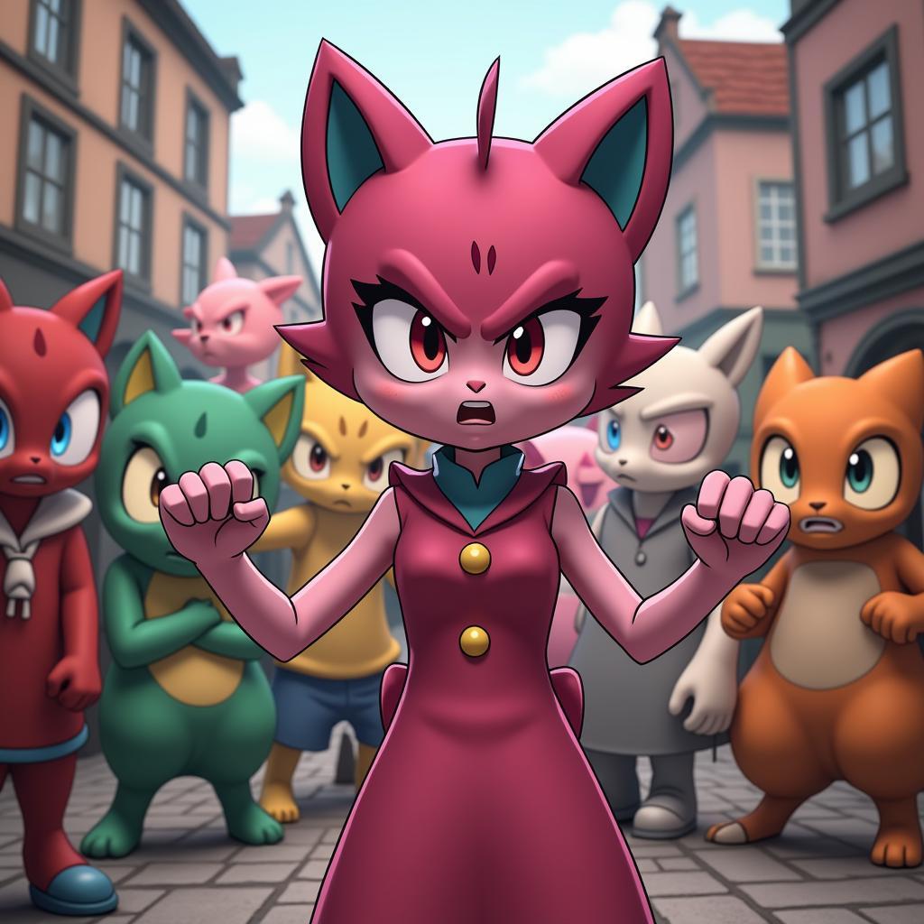 Mina Loveberry leading Mewmans