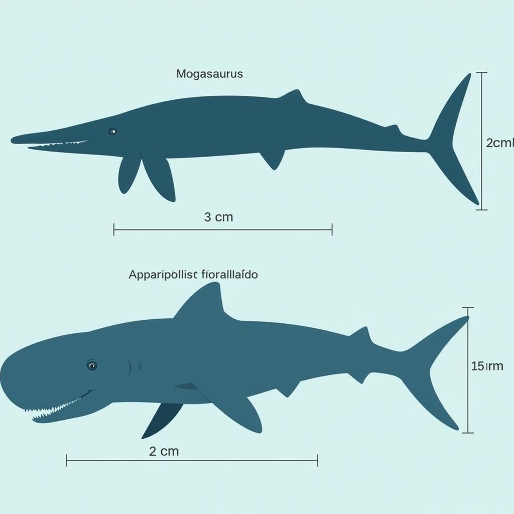 So sánh kích thước Mosasaurus và Megalodon