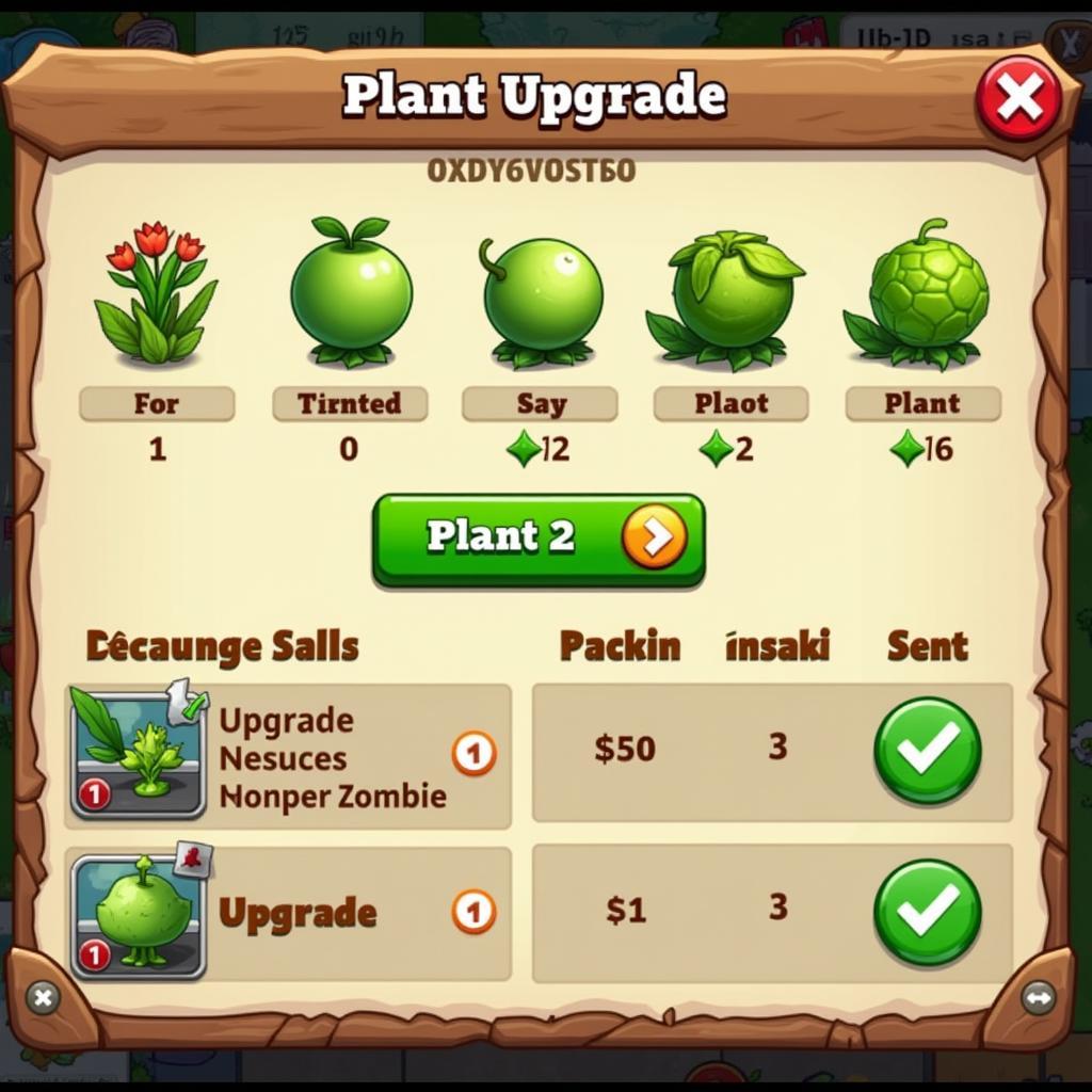 Nâng cấp cây trồng trong Plants vs Zombies 2