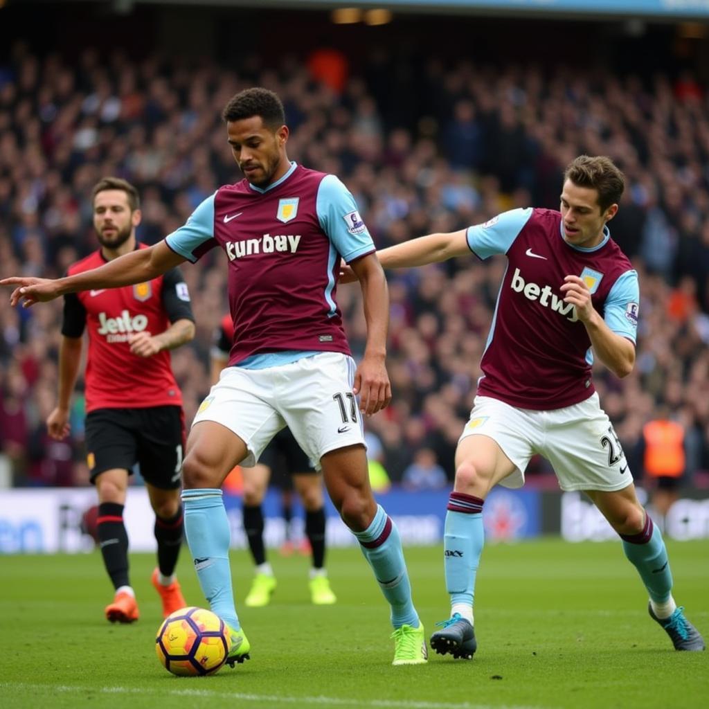 Aston Villa tấn công mạnh mẽ