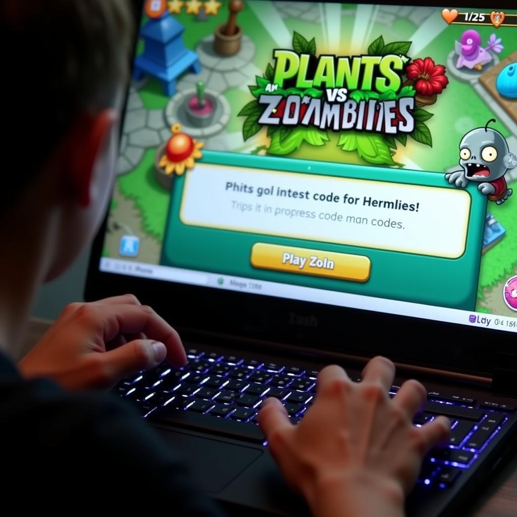 Entering Plants vs Zombies Codes